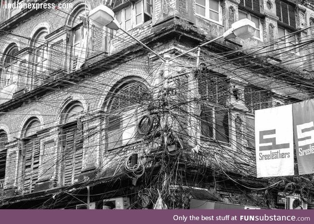 An Electric Pole in Kolkata, India