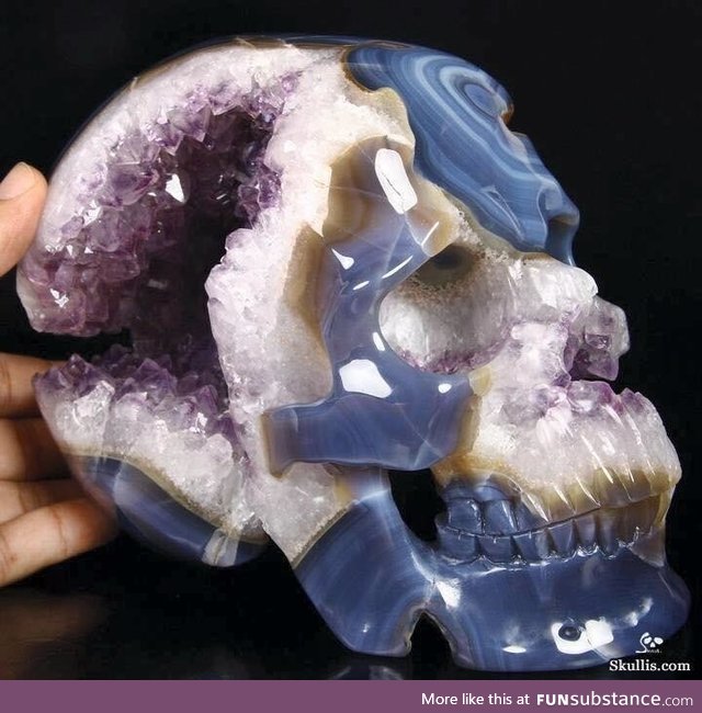 Amethyst Geode Agate carved skull