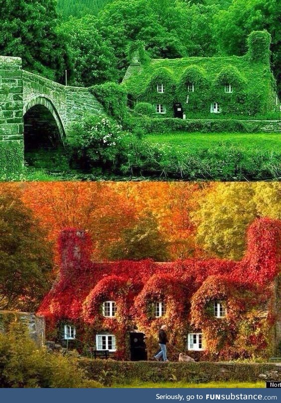 Seasons in Llanrwst, a small town in Wales