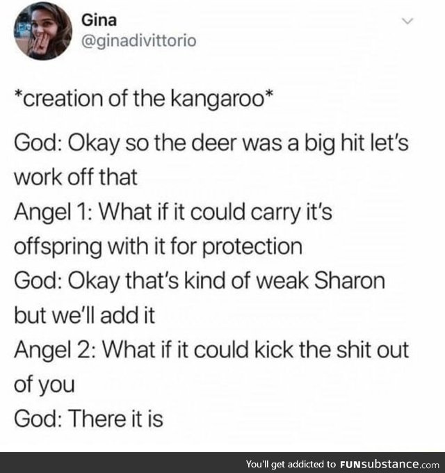 Creation of a kangaroo