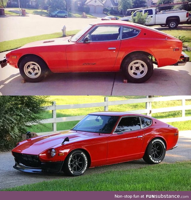 Before and after of my 1977 280z