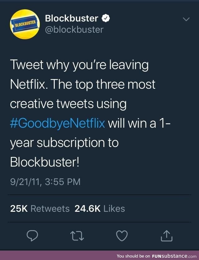 This blockbuster tweet has aged like a fine VHS tape
