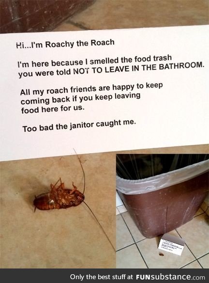 Passive aggressive office janitor leaves note