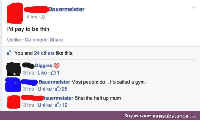 Mom burn!