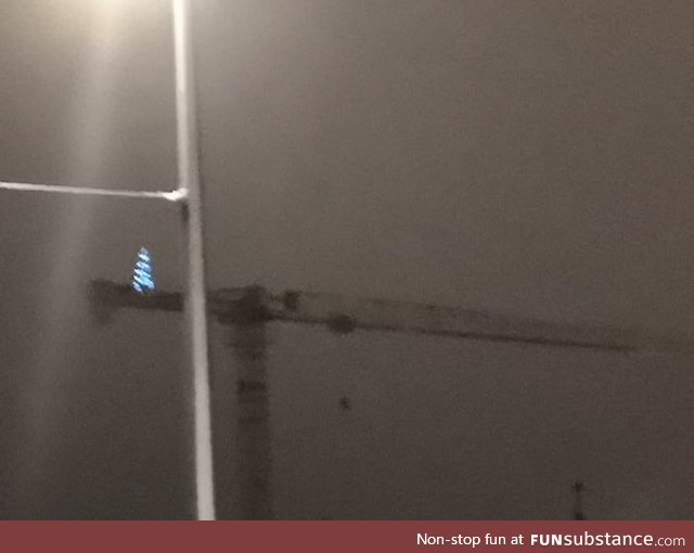 There's a Christmas tree on a crane in Zurich