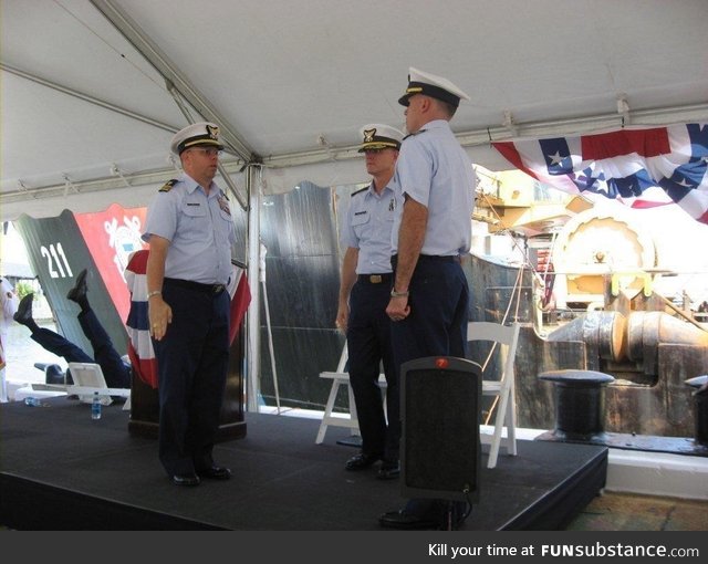 My Father’s chair failing at a Coast Guard change of command