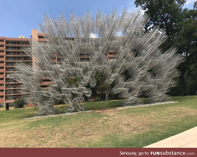 This cool mural in my city is made entirely out of bikes