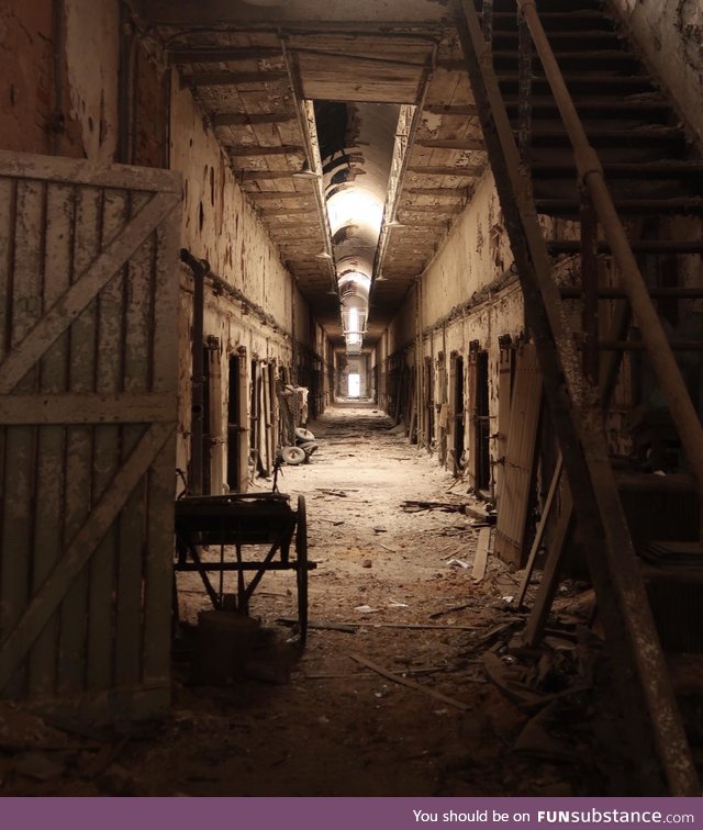 Abandoned Hallway in the Eastern State Penitentiary in Philadelphia