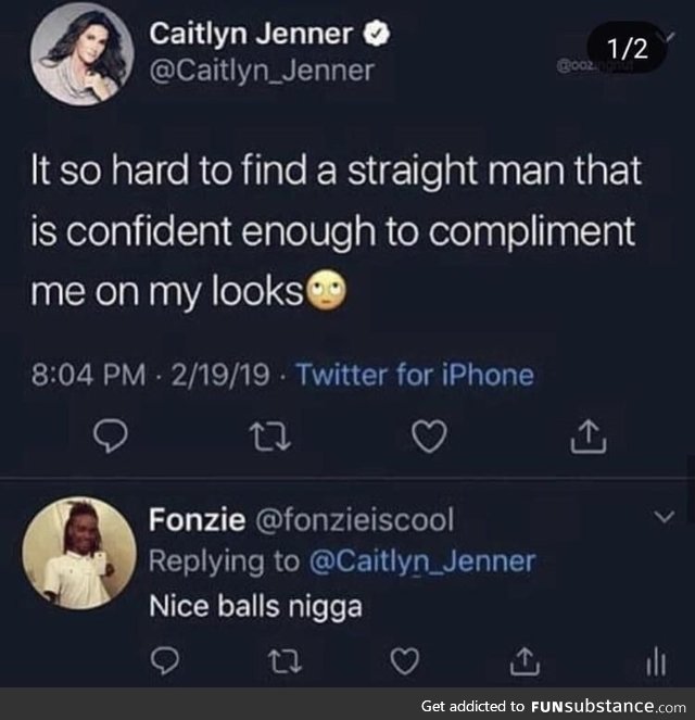 Confident straight man compliments Caitlyn Jenner on her looks