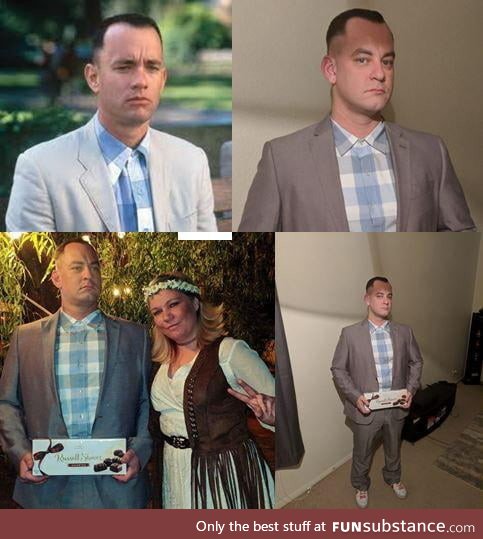 Decided to go as Forrest Gump n' Jenny this year. It was a hit!