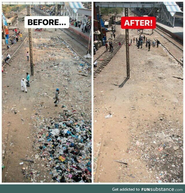 Today we cleaned up a side of a railway station in Mumbai, India