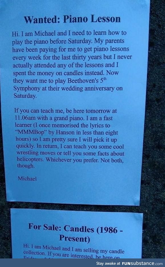 Oh, dear Michael!