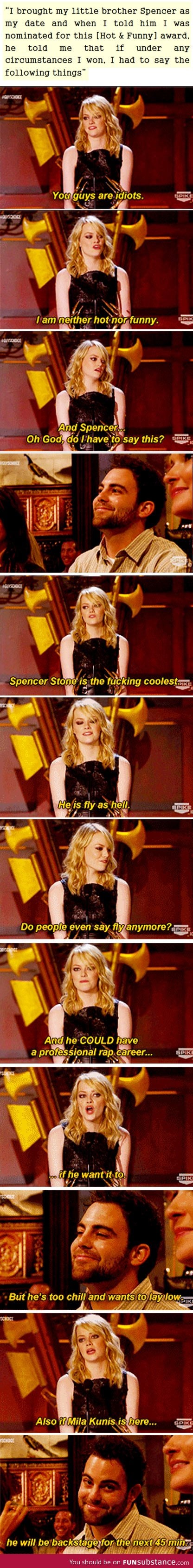 Emma Stone is the best sister ever
