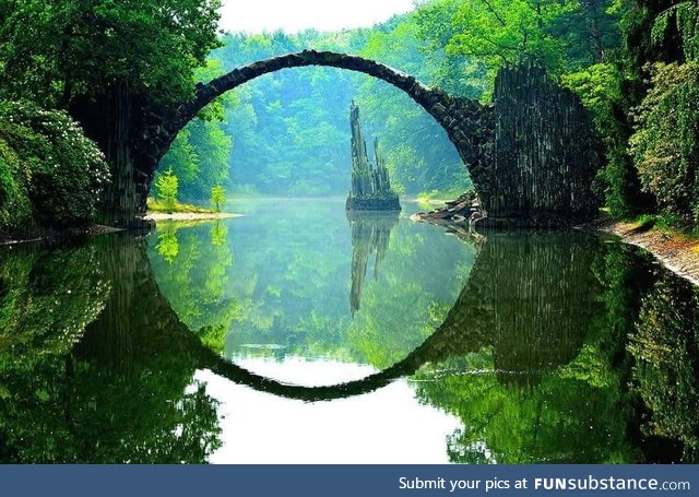 Rakotzbrücke also known as "The Devil's bridge" in Germany's Kromlauer Park