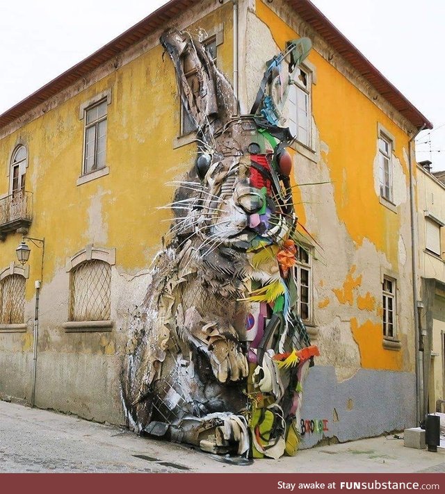 Street art : Half rabbit