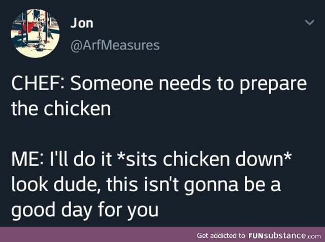 Preparing the chicken