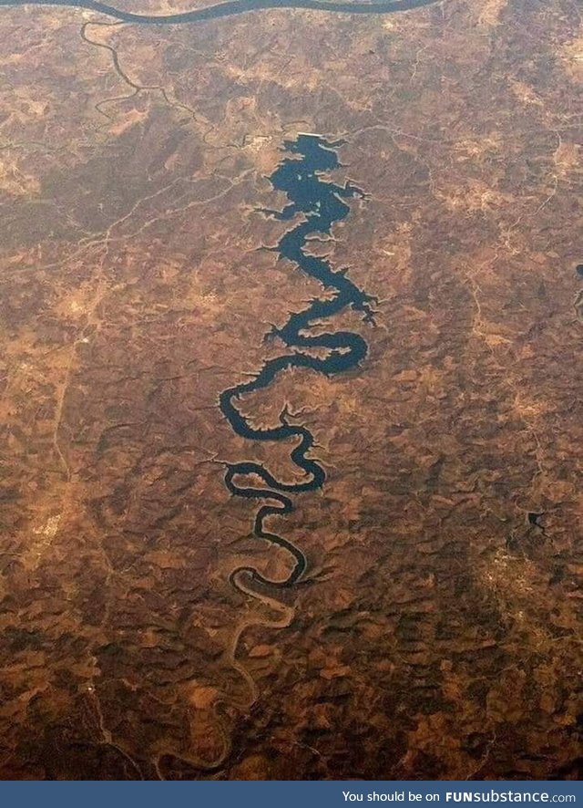 A less saturated view of the Odeleite, or Blue Dragon River, Portugal