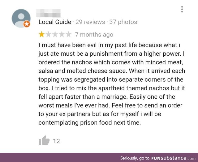 Possibly the best Google review I've ever read