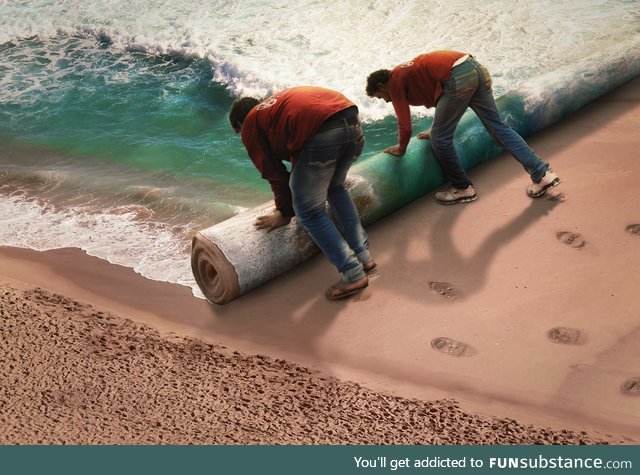 High tide, me, photomanipulation, 2019