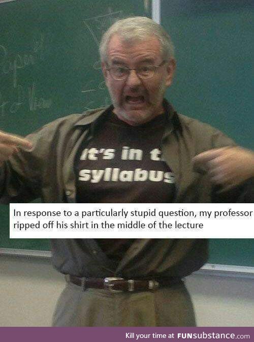 No chill professor