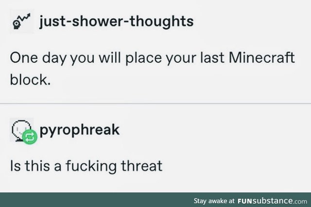 Its scary thinking about it