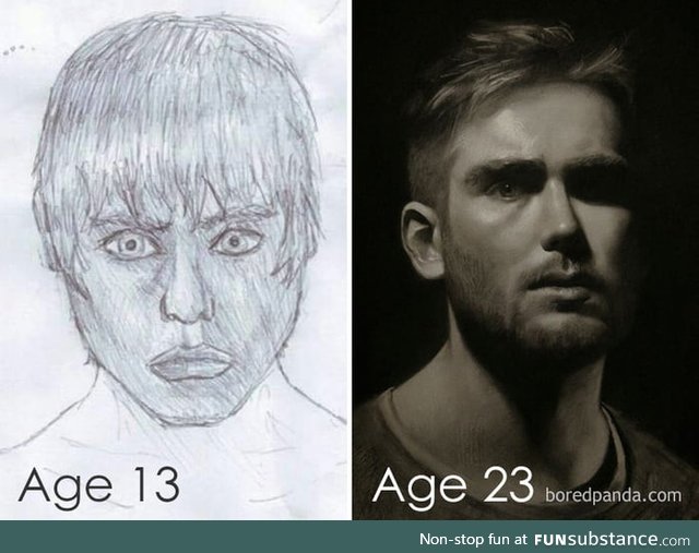 10 years difference for an artist doing the 'draw this again' challenge