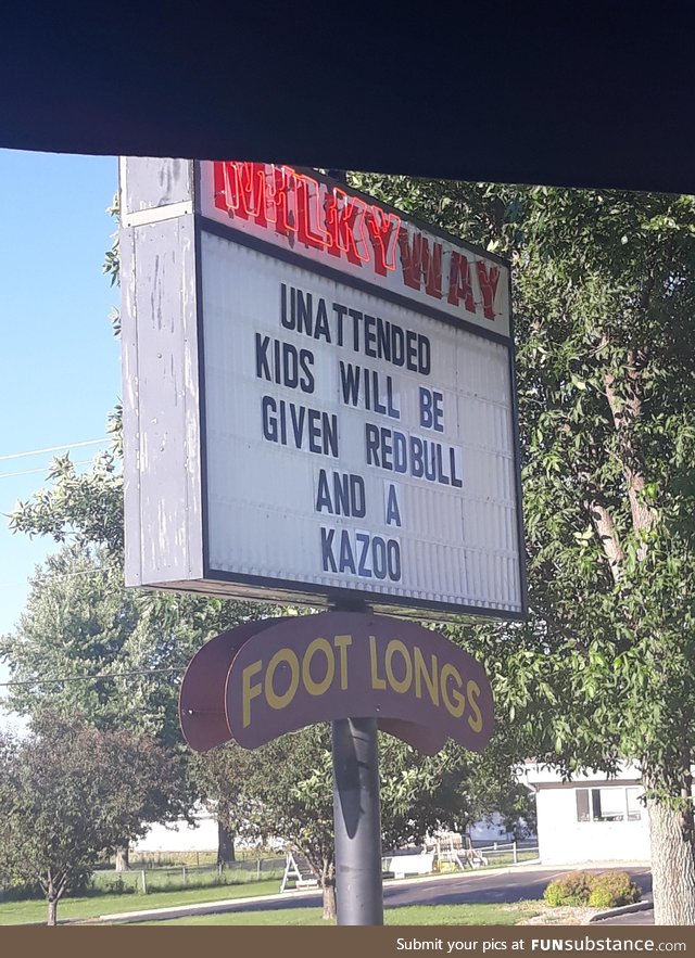 Outside of a local ice cream shop