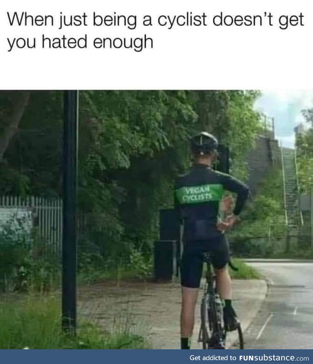 Raw vegan cyclist: "Hold my raw vegan gluten free kombucha!"