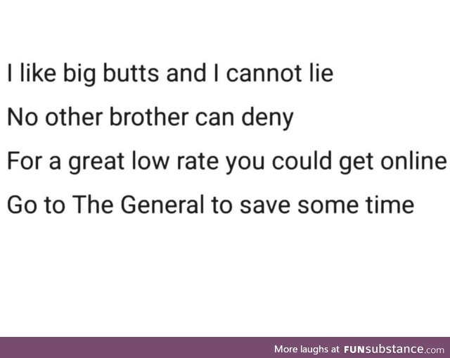 This is gonna go through my mind every time I see the commercial