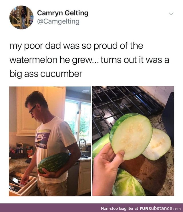 That's a huge cucumber