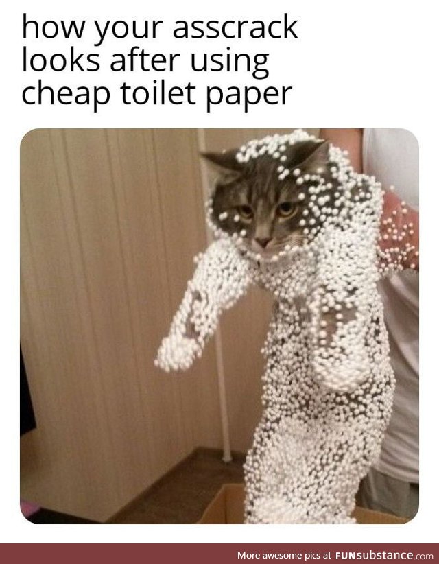It's only "angel soft" because you're wiping your ass with dryer lint