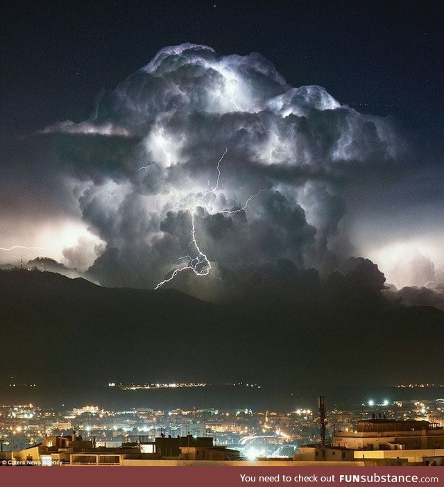 This thunderhead over Sardinia.