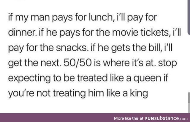 50/50 is where it's at