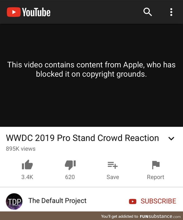 Apple has blocked a video of the crowd's reaction to the price of the Pro Stand on