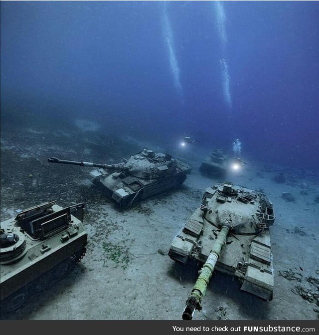 Tank wreckage under the Red Sea