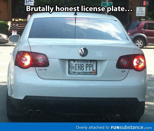 Brutally honest license plate