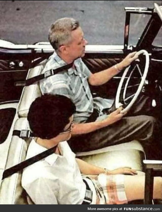 A concept design for car safety belts from the 1960s