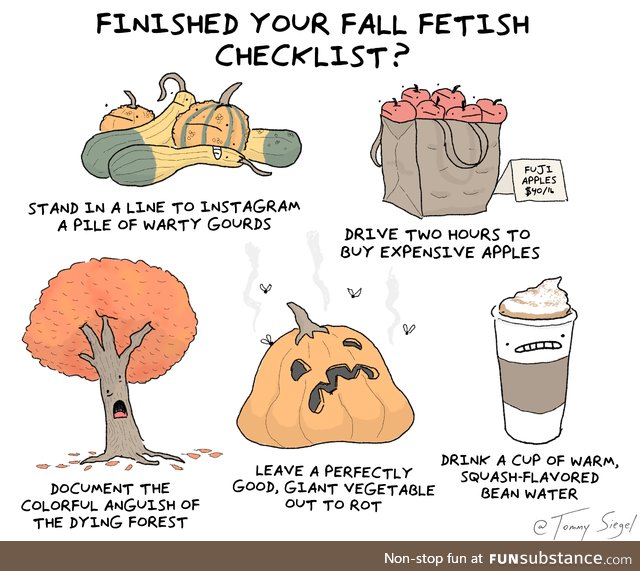 Fall fetish checklist