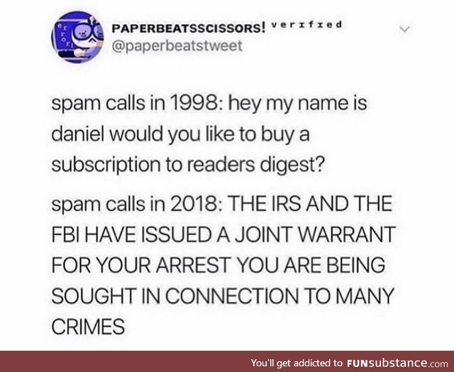 Sometimes I’ll get around 8 spam calls in a day
