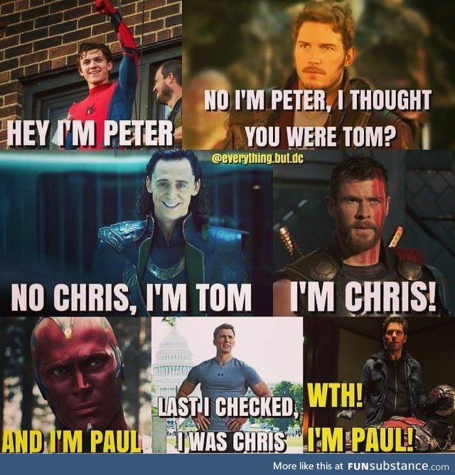 Every Tom, Chris, and Peter is named Paul