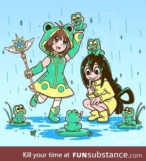 Froggo Fun #39/Froppy Friday - A Frog Girl in a Raincoat and a Girl in a Frog Raincoat