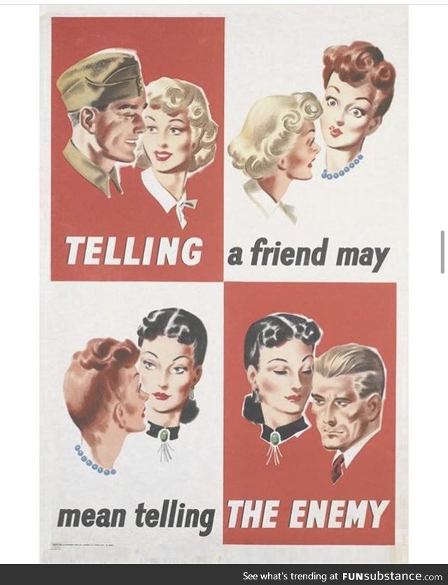 Gossip is dangerous-- British propaganda poster from WWII