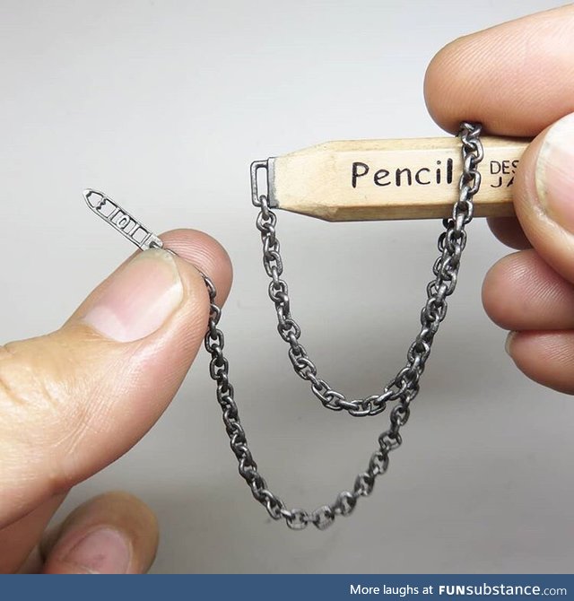 It's just chain link carved from pencil lead. NBD