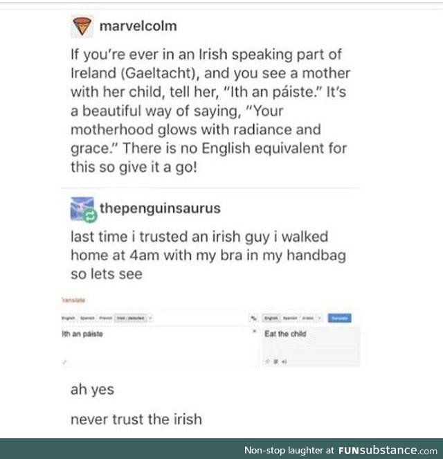 Never trust the Irish