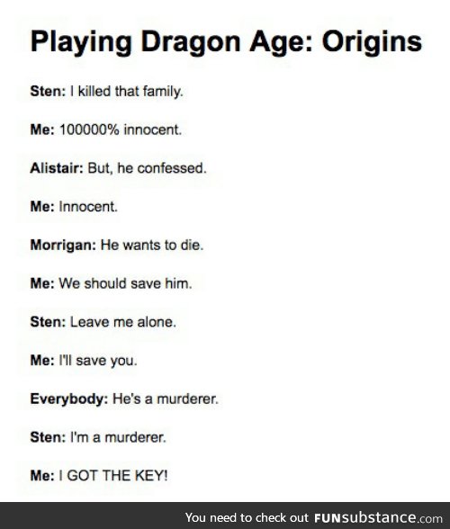 The companion you've chosen wants to die. It seems you could have chosen better