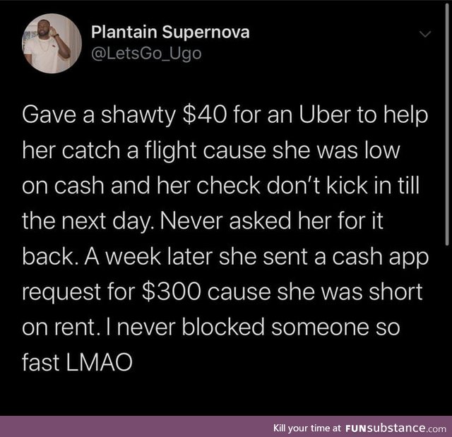 She just wanted to test his simp game