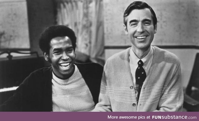 Fred Rogers and François Clemons (as Officer Clemmons on Mister Rogers' Neighborhood)