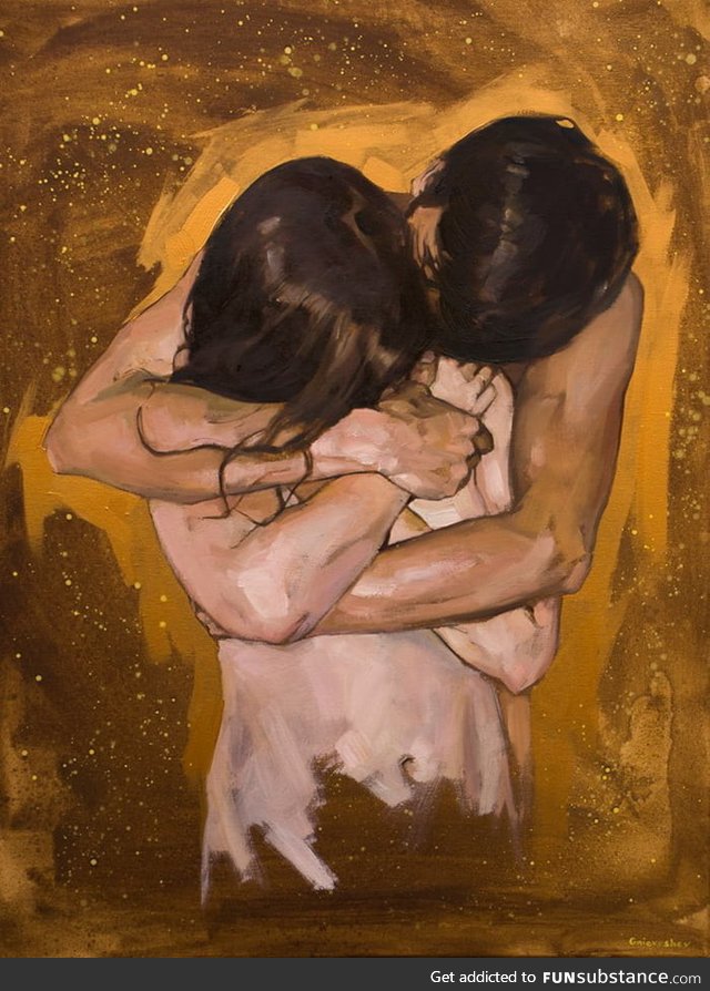 My painting! "Hug" oil on canvas 80x60 cm