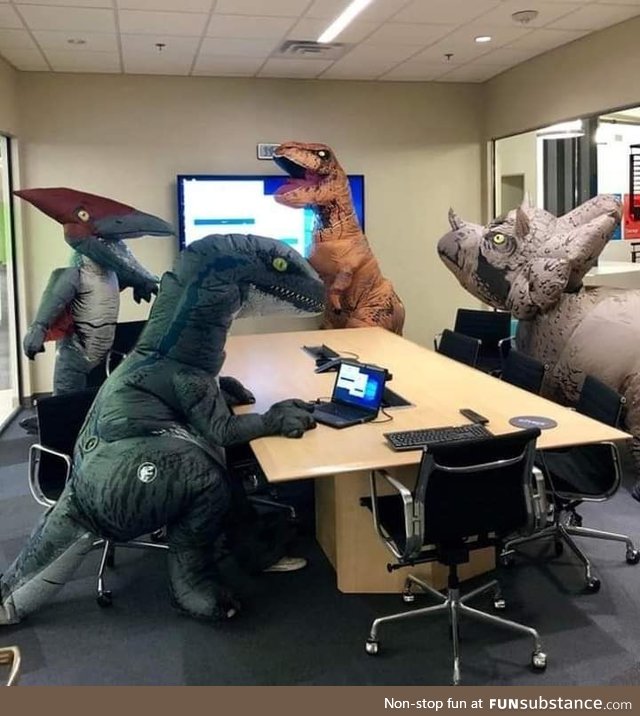 Meanwhile at the Jurassic Park office