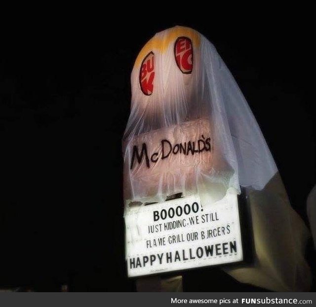 Burger King restaurant dresses up as a McDonald’s for Halloween